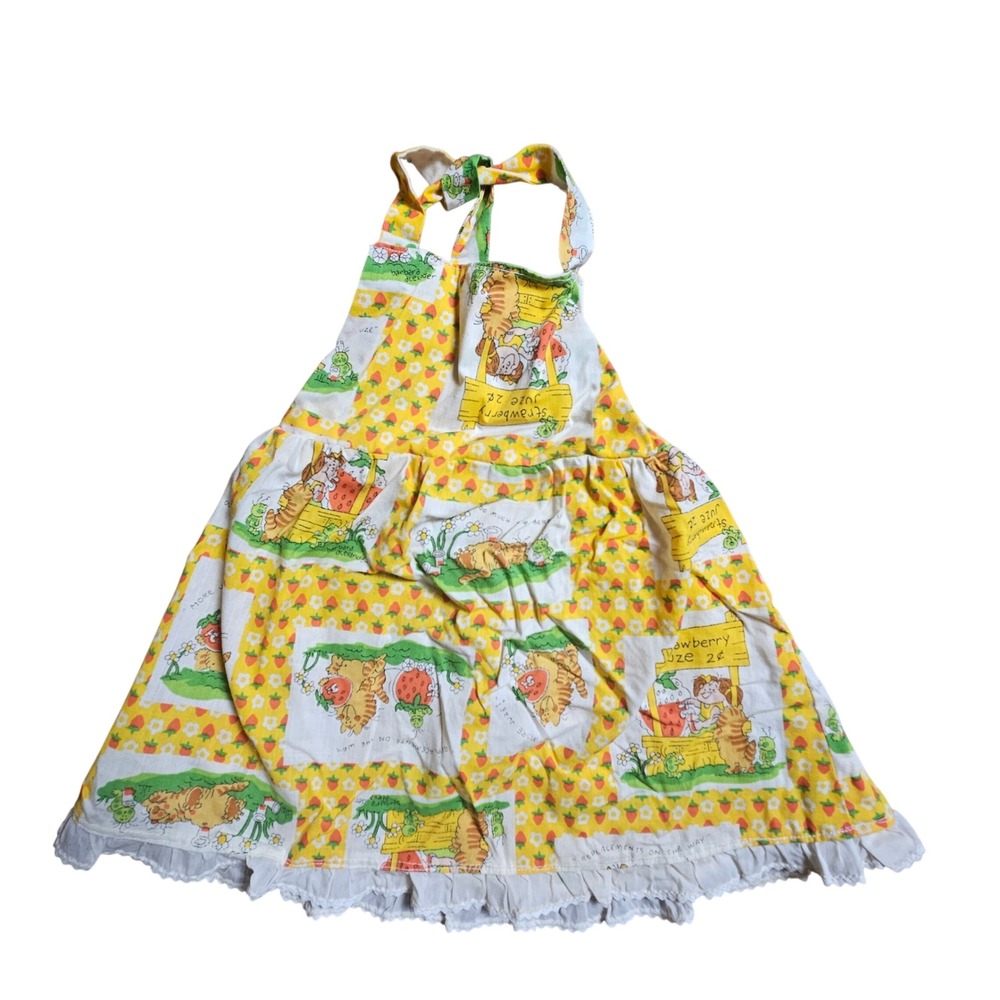 Vintage Barbara Alexander Girls 2T Lace Trim Pinafore Dress Halter Kidcore